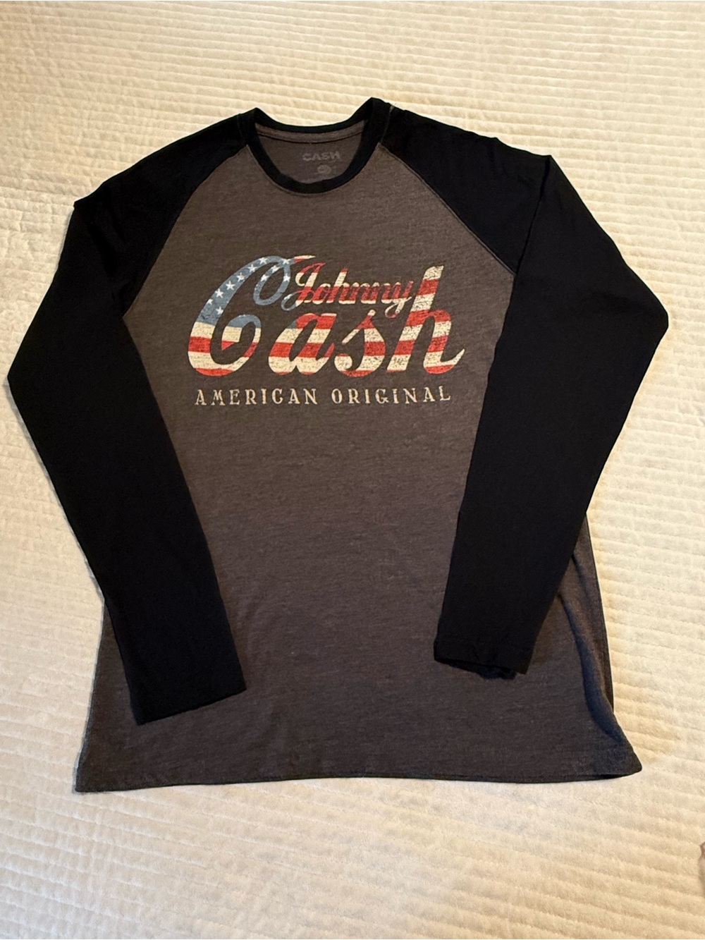 Johnny Cash Long Sleeve Baseball T-shirt Size Medium